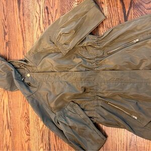 Ciso Khaki Hooded Rain Jacket